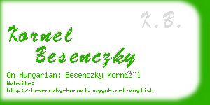 kornel besenczky business card
